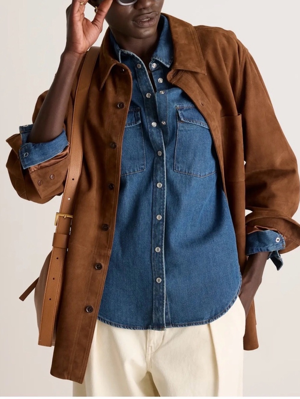 Quince Denim Western Pearl Snap Shirt Women’s 100% Cotton